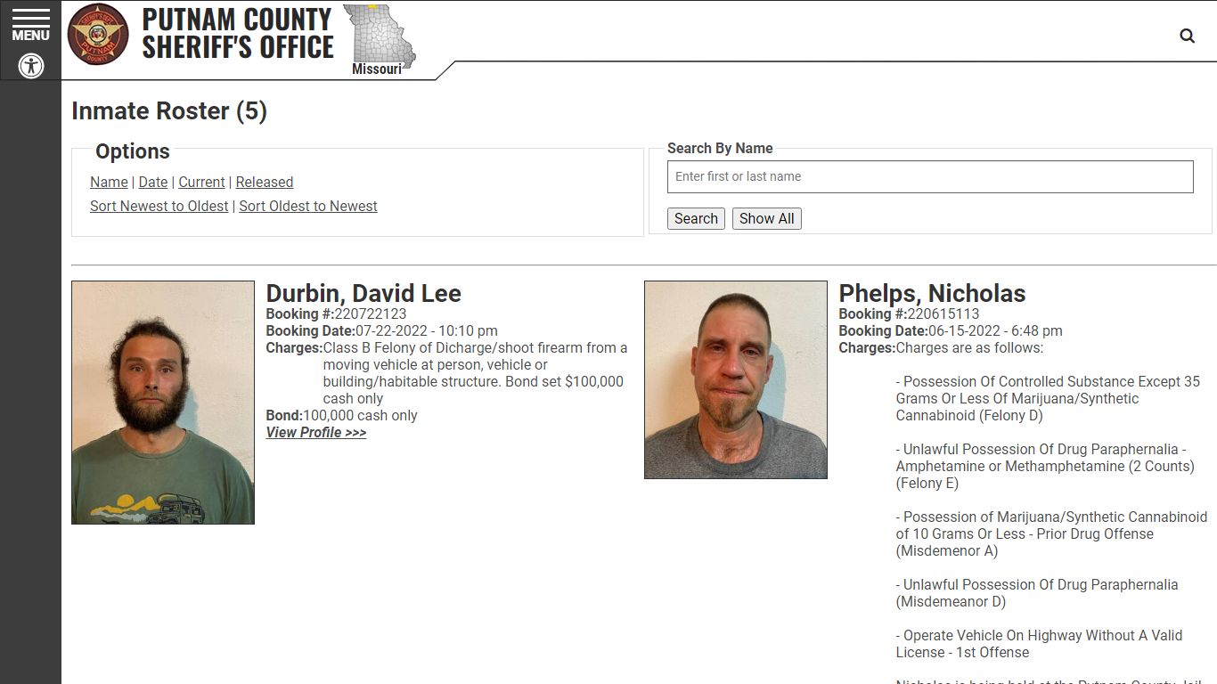 Inmate Roster - Current Inmates Booking Date Descending - Putnam County ...